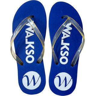 Walkso Blue  Black Daily Slippers Women