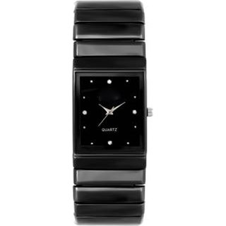 True Colors Black Rectangle Dial Metal Strap Analog Watch For Men