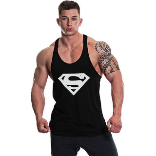                       The Blazze Men's Superman Gym Stringer Tank Top Bodybuilding Athletic Workout Muscle Fitness Vest                                              