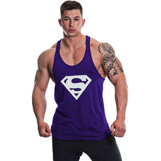                       The Blazze Men's Superman Gym Stringer Tank Top Bodybuilding Athletic Workout Muscle Fitness Vest                                              