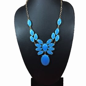 Nihshabd Alloy Blue Stone Traditional Necklace