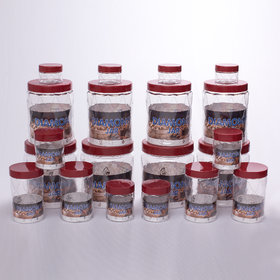 G-Pet  Diamonds Jars Plastic Container Brown Cap  (Set Of 20) 1800ml 4, 1200ml  4, 450ml 4, 200ml 4, 50ml 4