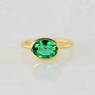                       Natural Emerald Ring with Original  Lab Certified Panna Stone Astrological                                              