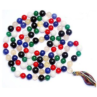 Navgrah mala natural navratna beads mala by Ceylonmine Navgrah mala natural navratna beads mala by Ceylonmine