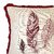 Iwish Feather Leaf Printed Cushion Covers with Red Lace IWRL02,Pack of 1, 40x40 cm(16x16 inch)