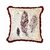 Iwish Feather Leaf Printed Cushion Covers with Red Lace IWRL02,Pack of 1, 40x40 cm(16x16 inch)