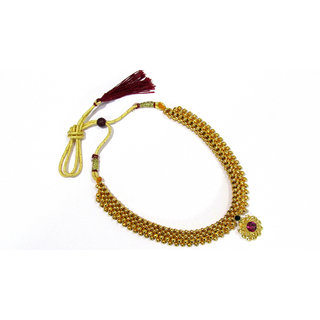 5 Layer Pink Stone Thushi Necklace 5 Layer Pink Stone Thushi Necklace