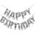 I Q Creations Happy Birthday Letters Foil Balloon Set 16 inch Decoration for Birthday (Silver)