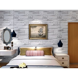                       Jaamso Royals Brick Stone Peel and Stick  Wallpaper, Wall Poster, Wall Sticker, PVC Self Adhesive for Bedrooms, Living Room, Hall, Play Room, Garden Home Decoration Stickers (100  45 CM)                                              