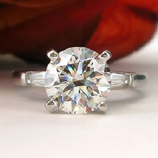                      Original Stone Diamond Silver Plated Ring  Natural Stone (American Diamond) Ring By CEYLONMINE                                              