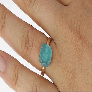                       Original Stone Emerald /Panna Gold Plated Ring Unheated  Precious Stone By CEYLONMINE                                              