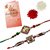 Lucky Jewellery Designer Fancy Traditional Rakhi Combo Set Gold Plated Red Thread Ek Onkar Sardarji Rakhee For Bro/Brother/Bhaiya/Bhabhi (Pack of 2) Rakshabandhan Ik Onkar Sikh Bracelet Religious Rakshasutra For Boys & Men (141-R1-001-2)