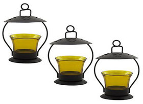 Decorate India yellow color Decorative T-Lite Candle Holder  Iron Votive set of 3