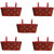 Decorate India Gardening Railing Balcony Planter Decorative Dotted Hanging Pots large Metal Plant container Red Color set 5 Plant Container(Metal, External Height - 30 cm)