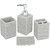 Zahab Ceramic Look Bathroom Accessories Set of 4pcs- Soap Dispenser/Soap Dish/Toothbrush Holder/Tumbler Holder
