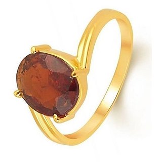                       Natural Stone Gomed 7.25 Ratti Stone Gold Plated Ring Unheated  Lab Certified Stone Garnet Ring By CEYLONMINE                                              