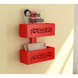 Home Sparkle MDF Magazine Rack For Wall Dcor -Suitable For Living Room/Bed Room (Designed By Craftsman)