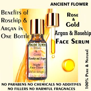 Ancient Flower Rose and Gold - Rosehip and Argan Night Face Elixir - Oil in Serum (10 ml)