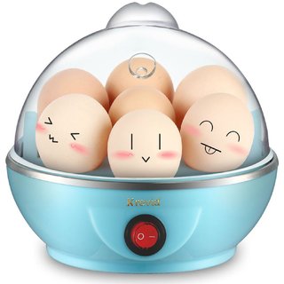 ROYALDEAL Egg Boiler Electric Automatic Off 7 Egg Poacher for Steaming Cooking Boiling and Frying