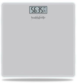 Healthgenie Electronic Digital Weighing Machine Bathroom Personal Weighing Scale, Max Weight 180 Kgs, Weighing Scale (Silver)