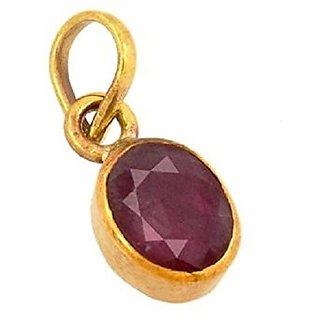 Unheated Untreated stone Ruby 5.25 Ratti Precious Stone Pendant Gold Plated By CEYLONMINE Unheated Untreated stone Ruby 5.25 Ratti Precious Stone Pendant Gold Plated By CEYLONMINE