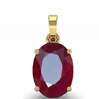 Astrological Stone Ruby Gold Plated Pendant Manik 5.25 Carat Stone Pendant For Unisex By CEYLONMINE Astrological Stone Ruby Gold Plated Pendant Manik 5.25 Carat Stone Pendant For Unisex By CEYLONMINE