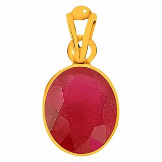 CEYLONMINE - Ruby/Manik Pendant Natural Stone Pendant Gold Plated For Astrological Purpose CEYLONMINE - Ruby/Manik Pendant Natural Stone Pendant Gold Plated For Astrological Purpose