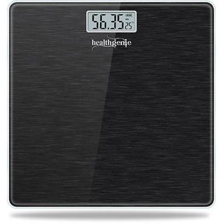 Healthgenie Electronic Digital Weighing Machine Bathroom Personal Weighing Scale, Max Weight 180 Kgs Weighing Scale (Brushed Black)