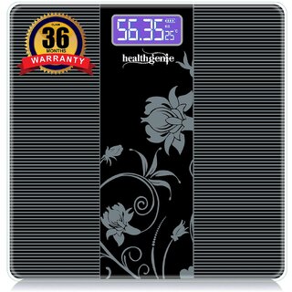 Healthgenie Digital Personal Weighing Machine Max Weight 180 Kgs. Weighing Scale (Black 93)