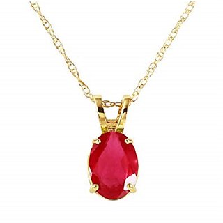                       CEYLONMINE -Ruby Gold Plated Pendant For Astrological Purpose                                              