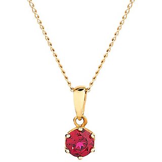 CEYLONMINE - 4.25 Carat Ruby/Manik Gold Plated Pendant For Astrological Purpose CEYLONMINE - 4.25 Carat Ruby/Manik Gold Plated Pendant For Astrological Purpose