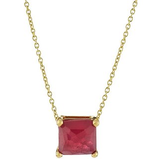                       Natural Ruby(Manik) Pendant 5.25 Carat Natural  Original Stone Manik Gold Plated pendant By CEYLONMINE                                              