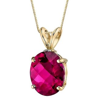                       Original Stone Ruby 5.25 RAtti Stone Gold Plated Pendant By CEYLONMINE                                              