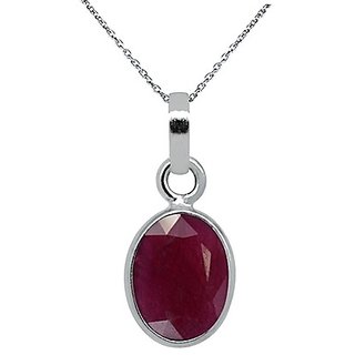                       Ruby/Manik Stone 6.25 Ratti Pendant Certified Manik Pendant For Unisex BY CEYLONMINE                                              