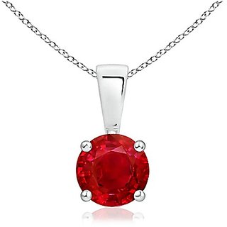 CEYLONMINE - 4.25 Carat Ruby/Manik Silver Plated Pendant For Astrological Purpose CEYLONMINE - 4.25 Carat Ruby/Manik Silver Plated Pendant For Astrological Purpose