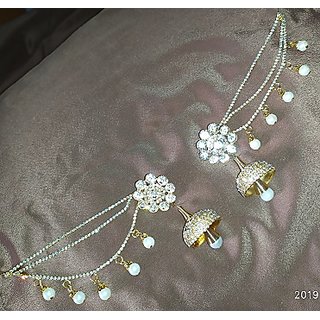 Buy Diamond Jhumka With Hair Chain Online @ ₹369 from ShopClues Buy Diamond Jhumka With Hair Chain Online @ ₹369 from ShopClues