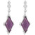 Voylla Sterling Silver Dangler Earrings Adorned With Purple Glass Stones & CZ