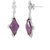 Voylla Sterling Silver Dangler Earrings Adorned With Purple Glass Stones & CZ