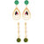 Voylla Combo of Earrings with Green Stone