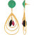 Voylla Combo of Earrings with Green Stone