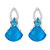 Voylla Blue Glass Stone Drop Sterling Silver CZ Embellished Dangler Earrings