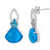 Voylla Blue Glass Stone Drop Sterling Silver CZ Embellished Dangler Earrings