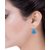 Voylla Blue Glass Stone Drop Sterling Silver CZ Embellished Dangler Earrings