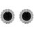 Voylla Black Stone & White CZ Adorned Stud Earrings
