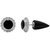 Voylla Black Stone & White CZ Adorned Stud Earrings