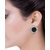 Voylla Black Stone & White CZ Adorned Stud Earrings