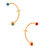 Voylla Red and Blue Stones Ear Cuff Combo