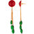 Voylla Golden Green Stone Decked Chain Dangler Earrings
