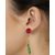 Voylla Golden Green Stone Decked Chain Dangler Earrings