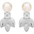 Voylla Sparkling Silver & Diamond Stud Earrings